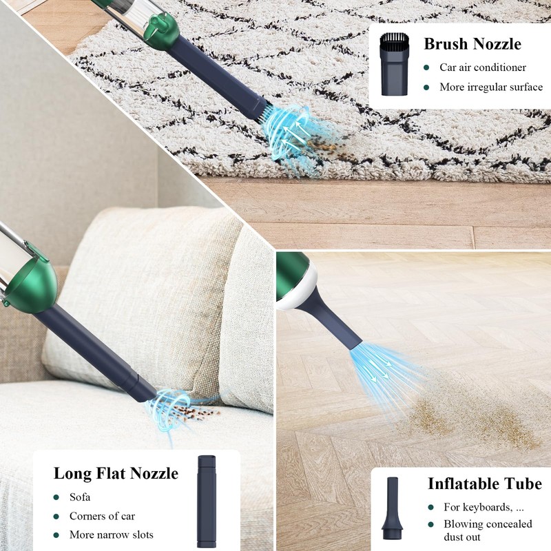 Minthouz 17000Pa Handheld Vacuum - 120W Rechargeable Cordless Cleaner With
