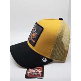 Goorin Bros The Farm The Doberman Beware Mustard/Black Trucker Snapback Hat