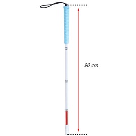 90cm Blindfold 4-Tier Aluminum, Caps (2 Pcs) (Blue Rubber Grip, 90 cm)