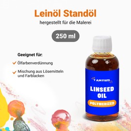 7 Artists Premium Linseed Oil for Oil Paints, 250 ml Bottle, Polymerised, Linseed Oil for Oil Paint, Linseed Oil Paints for Painting & Art