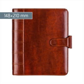 rido/Idé 706505570 Timing Systems/Ring Binder Calendar/Timer Timing 1, A5, 148 x 210 mm brown imitation leather ring binder with Tab 6 Ring Rocker Arm Mechanism, No 2015