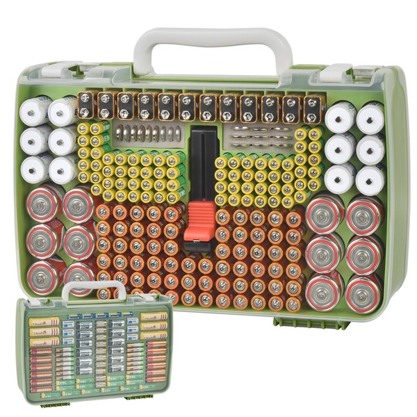 Battery Organizer Storage Holder Case with Double-Sided, Garage Box with