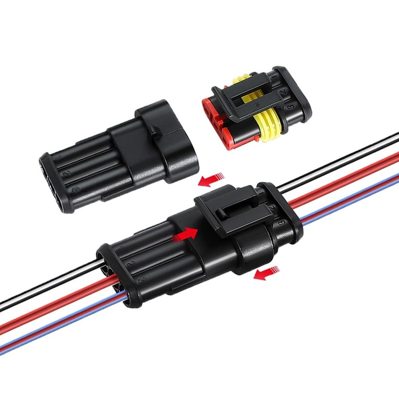 Aiqeer 3 Set 3 Pin Car Waterproof Electrical Wire Connectors