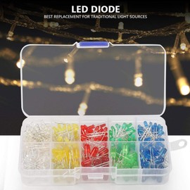 350PCS 3mm & 5mm Round Assorted Color LED Light Emitting Diode Assortment Kit