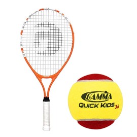 Gamma Quick Kids 23" Inch Junior Tennis Racquet Set or Kit Bundled with a 60-Pack Kids Red/Yellow Felt Training Transition Balls