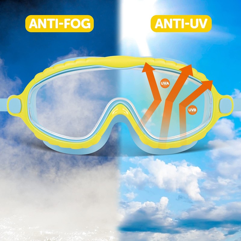 Portzon Swimming Goggles Anti Fog Swimming Goggles Clear No Leaking