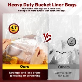 Brine Bags for Turkey, 6 Pack, 30"×21", Extra Large Brining Bag with 50lb Wet Load, Thickened Turkey Brine Bag Food Grade for Marinating, Bucket Liner Brining Bags for Turkey, Chicken, Beef, Pork, Ham