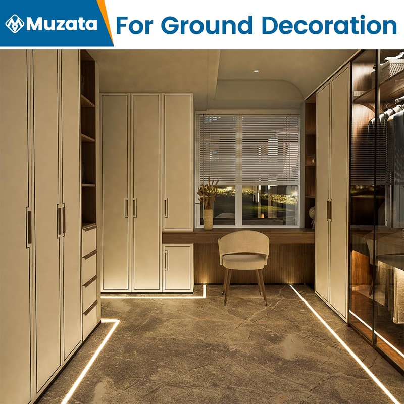 Muzata 5Pack 3.3FT/1M Spotless LED Channel Waterproof Silver Aluminum LED