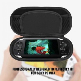Storage Case for PS Vita, Hard Shell Protective Case, PS Vita Hard Case Protective Bag, Mesh Pocket Design, Waterproof and Shockproof, Protection for PS Vita (Black)