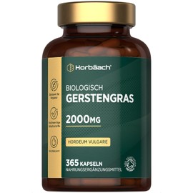 Organic Barley Grass Capsules 2000 mg | 666 mg per Vegan Capsules | 8:1 Extract | Organic Barley Grass | Pack of 180 | Horbaach
