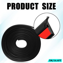 HHZL Rubber Edge Trim T Molding Seal Strip Car Windshield Edge Weather Stripping 16.4FT/5M Rubber T-Type Seal Strip for Headlight Sealant/Fender/Wheel Eyebrow Trim Self Adhesive Weatherstrip(8mm)