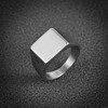 HZMAN Stainless Steel Square Signet Rings for Men Polished Thumb