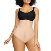SHAPELLX Tummy Control Thong Body Shaper Shapewear for Women High Waisted Shaping Panties Higher Power Panties Thong (Beige, Medium)