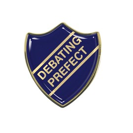 Debating Prefect Blue School Shield Badge