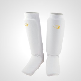 BODYMAKER KD012 Leg Supporters, Regular (1 Pair), For Martial Arts, Karate, Calf, Kids, Achilles Tendon, Support, Supporter, Punch, Heel, Elbow, Guard, Kick, Shin, Toe, Knuckle Garer, S, White