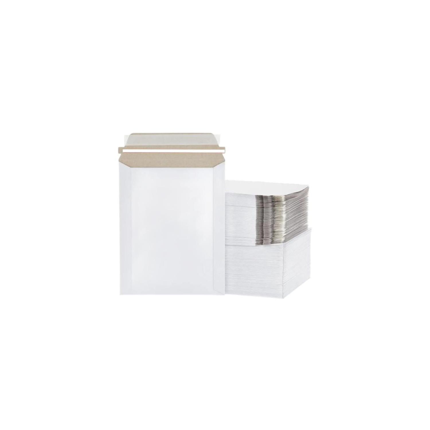 50 EcoSwift 6.5 X 4.5 Rigid Photo Mailers Stay Flats White Cardboard Self Seal Envelopes