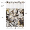 MitoVilla No Hooks Needed Marble Shower Curtain Set with Snap-in