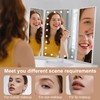 deweisn Floor Mount Tri-Fold Lighted Vanity Mirror with 21 LED