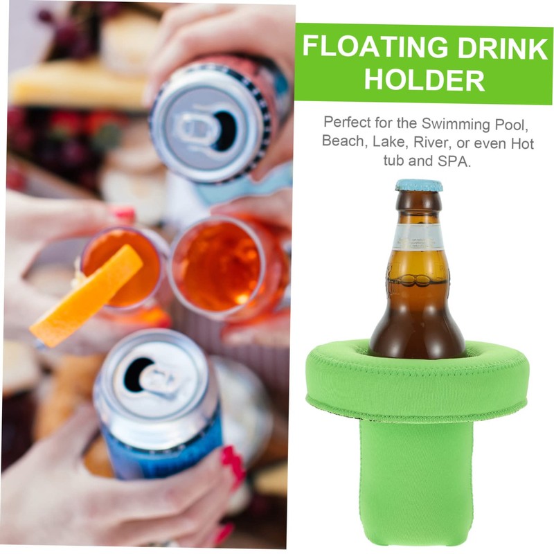 SHOWERORO 5 Sets Neoprene Pool Floaty Drink Holder Floating Beverage