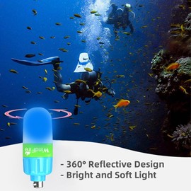 WINDFIRE Scuba Dive Signal Light Night Diving Flashing Marker Light, High Visibility Diving Tank Light Mini Dive Beacon with Flashing and Constant Modes for Underwater Diving(Blue)