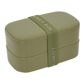 Monochrome Oval 2-Tier Lunch 28.7 fl oz (800 ml), Khaki 73645