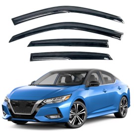 KPY Window Visor Compatible with Nissan Sentra 2020-2025, 4PC Rain Guard Side Window Vent Deflectors Tape-On Mugen Style, 2020 2021 2022 2023 2024 2025