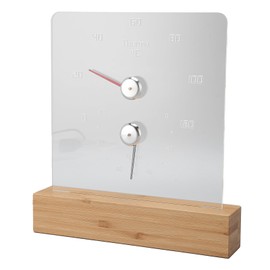 SIXRUN Sauna Temp Gauge Hygrometer, LED-Licht, transparenter Acrylkörper mit Bambusoideae Base, für Sauna Raum (Celsius Anzeigebereich 0 ° C-120 ° C)