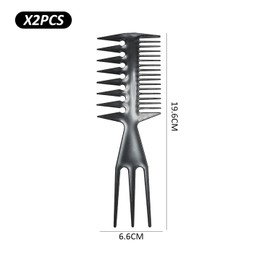 2 Pieces of Wide-tooth Combs, Styling Comb, Three-purpose Hair Comb, Three-pronged Comb, Multi-functional Styling Comb, Hair Shaping Tools, Daily Styling Tools