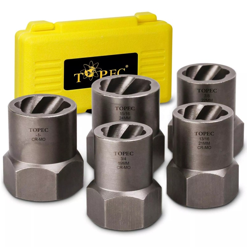 Topec 5-Piece Heavy Duty Nut Bolt Remover set, 1/2” Drive