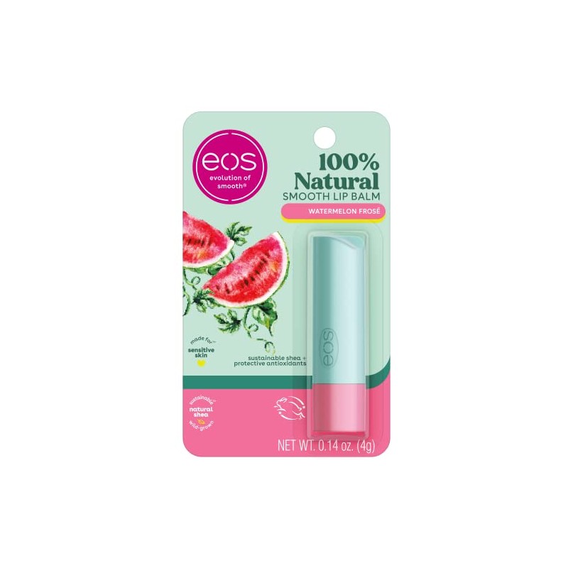 eos 100% Natural Lip Balm- Watermelon Frosé, Dermatologist Recommended for