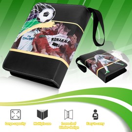 TAOPE Trading Card Binder with Sleeves for Football, 400 Cards Zipper Binder Card Holder Collectors, Album Folder Carrying Case with 50 Removable Sleeves 4-Pocket Sheets for Football Card Display