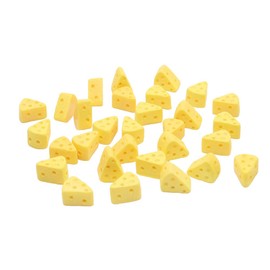 30 Pcs Miniature Kitchen Food Cheese Simulation Triangle Cheesecake Food Figurines for Mini House Kitchen Decoration Set a