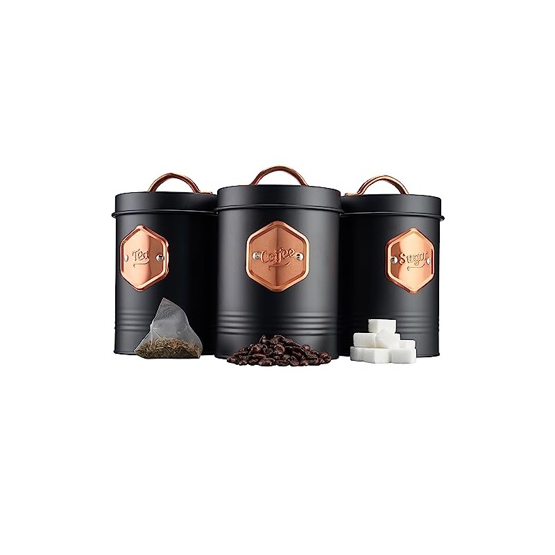 Cooks Professional 3 Piece Storage Canister Set | Labelled Containers