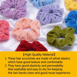 Pack of 45 Velvet Hair Bobbles, Colourful Elastic Bands, Hair Scrunchies, Elastic Hair Bands, Ponytail Hair Band for Girls, Women, Hair Accessories, 45 Colours