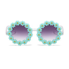 Round Flower Sunglasses for Women Flower Shaped Cute Glasses UV 400 Protection Daisy glasses for Holiday beach