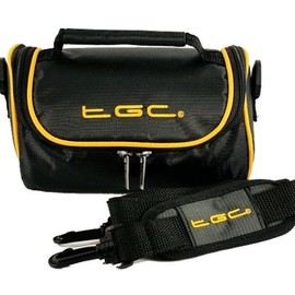 Camera Case Bag with shoulder strap and Carry Handle for the Sony Cyber-shot DSC-RX100 IV (Jet Black With Yellow Trims)