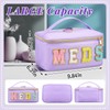 Geetery Chenille Letter Bag Nylon Meds Makeup Cases Preppy Patch