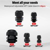 AIRTAK 20-Piece IP68 Waterproof Cable Gland Kit - Nylon NPT