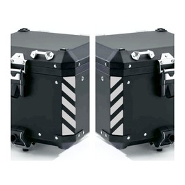 2 x Reflective Strip Stickers Compatible with Touratech Aluminium Panniers Top Case R 1250 R 1200 (White)