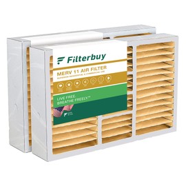 Filterbuy 14.5x27x5 Air Filter MERV 11 Allergen Defense (2-Pack), Pleated HVAC AC Furnace Air Filters for Trane, American Standard, Honeywell, and Accumulair (Actual Size: 14.06 x 26.13 x 4.97 Inches)