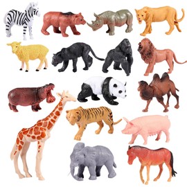 Realistic Giant Jungle Animal Toy Set -16 Plastic African Wildlife Toys, Suitable for 3-5 Year Old Children, Perfect for Parties