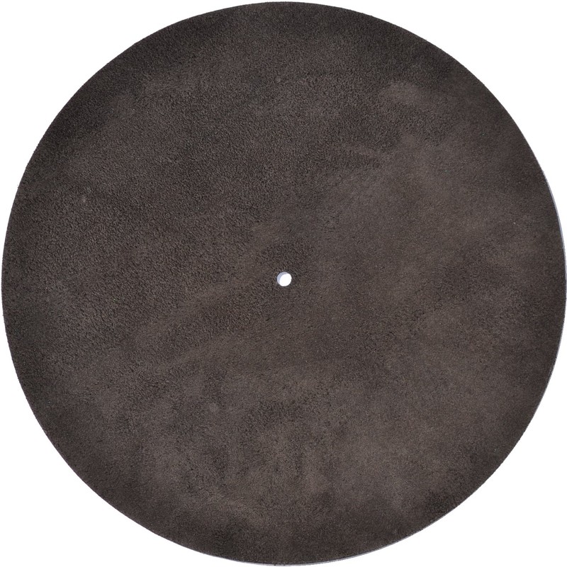 Genuine Leather Turntable Platter Mat - Black Embossed Snakeskin