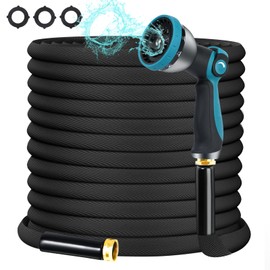 Garden Hose 25FT, Non-Expanding Hose Sturdy & Lightweight Water Hose, No-Kink, Tough & Flexible Hose, Crush-Proof for Yard, Lawn, Outdoor, Car Wash, Marine and Camper