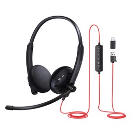 newlinework USB Headset with Microphone, AI Noise Cancellation Office Headset, Work Headset for PC, Lightweight Wired Headset, 270° Rotatable, in-Line Control with Volume & Mute for Zoom, Call Center