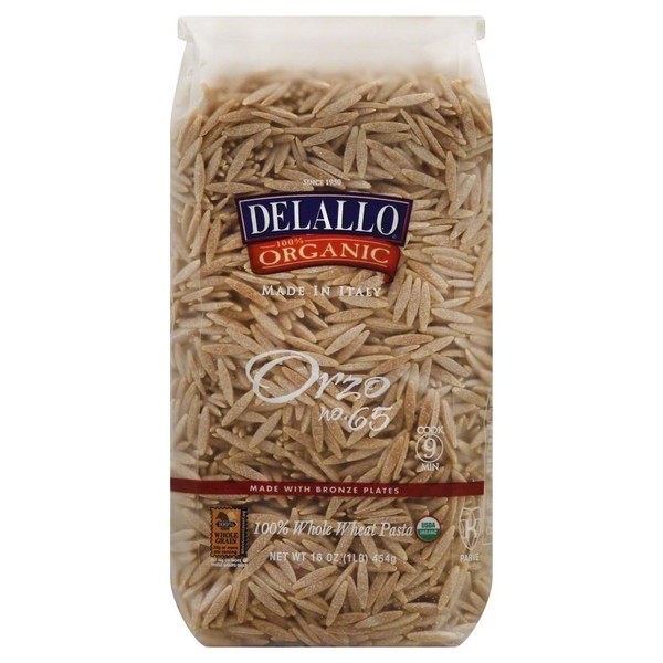 DeLallo Whole Wheat Orzo 16.0 OZ(Pack of 12)