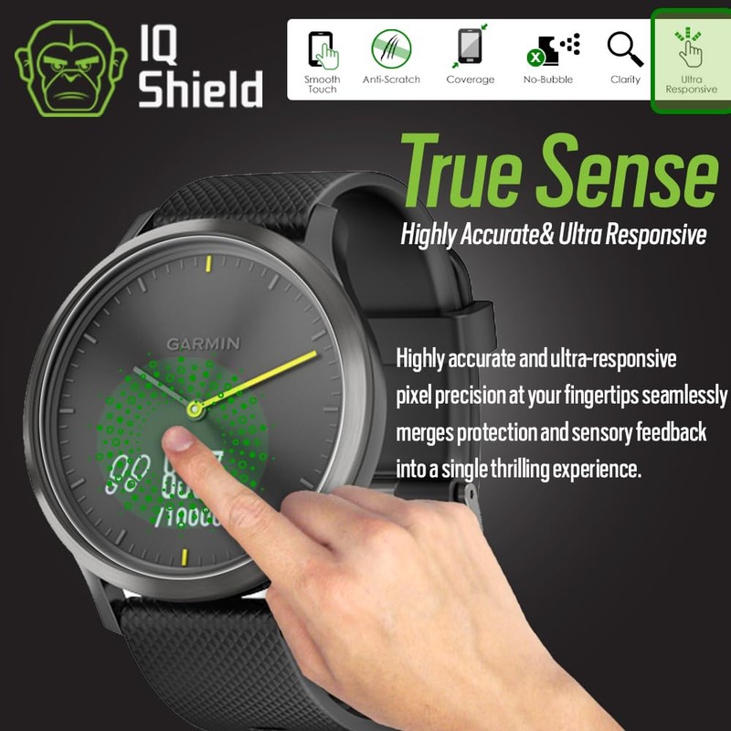 IQShield Screen Protector Compatible with Garmin Vivomove Sport (6-Pack) Anti-Bubble