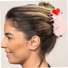 Healvian Valentine's Day Heart Hair Claw Clips Pink Acrylic Hair