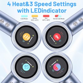 AOMEES Hair Dryer, 1600W Professional High Speed Ionic Hair Dryer with HD Display, 4 Temperature Modes and 3 Speed with Memory Function, Sky Blue, Metal