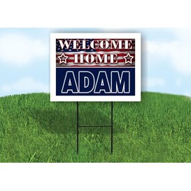 ADAM WELCOME HOME FLAG 18 in x 24 in Yard Sign Road Sign with Stand, Double Sided