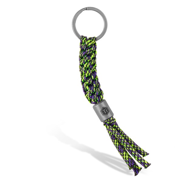KeyUnity KC02 Titanium Paracord Bead for Flashlight Keychain Multitool, Grape